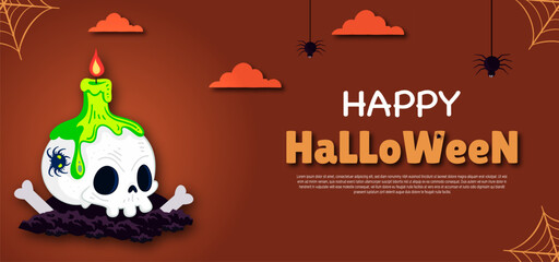 modern A poster banner for a happy halloween   background celebration post media social 