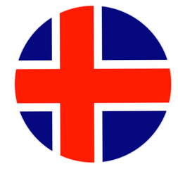 Obraz premium iceland round flag icon
