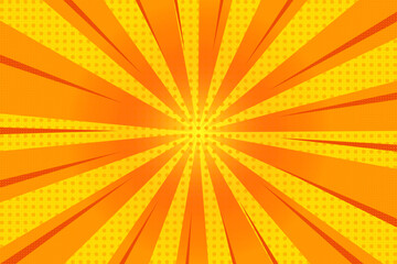 pop art comic book retro red and yellow background. dot pattern and gradient vintage effects. 