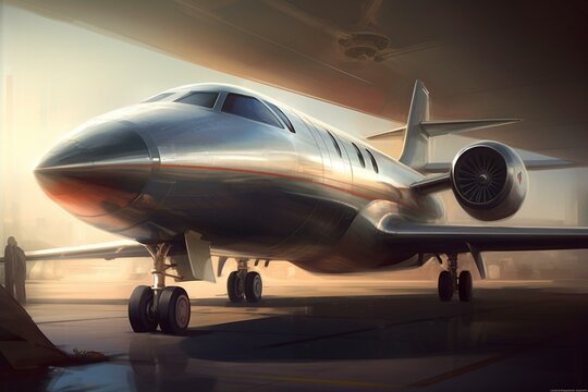 Elegant vehicle and aircraft / High-quality digital illustration showcasing refined vehicle and aircraft. Generative AI