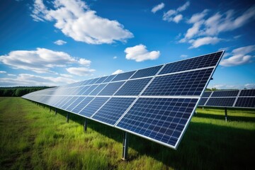 Creating sustainable energy using solar panels and wind farms is enterprise friendly. The concept of clean and sustainable development. Generative AI