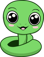 Obraz premium Cute baby snake cartoon drawing