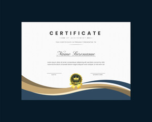 certificate design template, 
certificate of achievement Modern template Gradient golden luxury premium Vector Design 