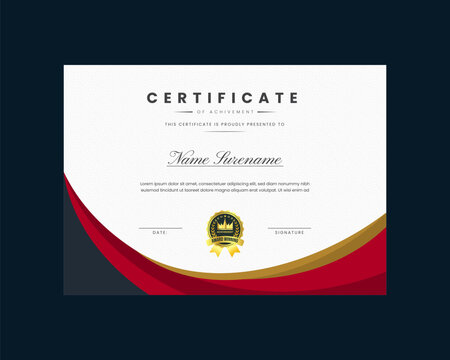 certificate design template, 
certificate of achievement Modern template Gradient golden luxury premium Vector Design 