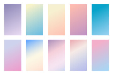 Obraz premium Pastel gradient backgrounds. Winter light blue and purple sky. Abstract soft vector designs.