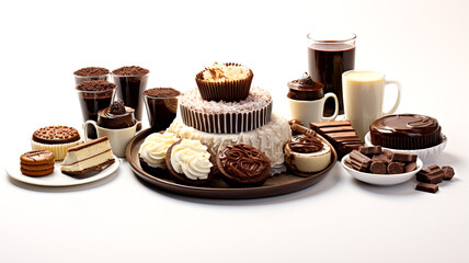 Discover an indulgent chocolate selection beautifully displayed on a dessert table, with reflections adding a touch of elegance to the sweet treats.