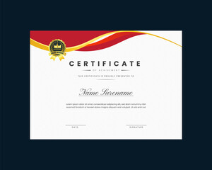 Modern design certificate template with simple elegant and luxurious in horizontal a4 size