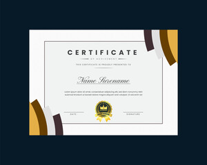 Modern design certificate template with simple elegant and luxurious in horizontal a4 size