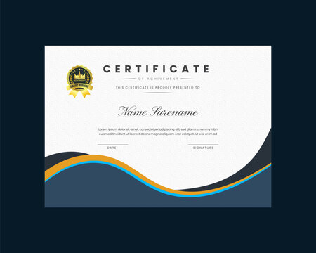 Modern certificate of achievement vector  template