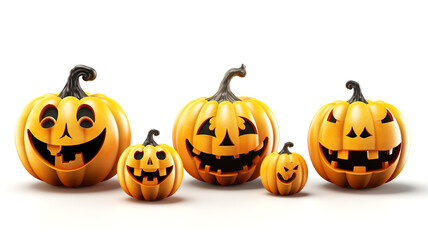 Naklejka premium Create a seasonal and festive autumn display with pumpkins neatly arranged in a Halloween pumpkin patch.