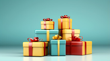 Experience the joy of gift-giving with this collection of colorful gift boxes, ideal for celebrating special occasions.