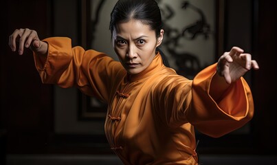 Ai donna che pratica il kung fu 01