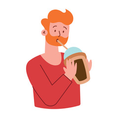 people drinking milkshake