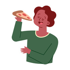 people eating pizza
