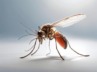 Dengue mosquito illustration on white background. - obrazy, fototapety, plakaty