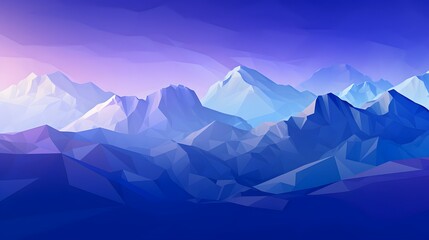 Fototapeta premium Abstract blue landscape mountains illustration scenery desktop wallpaper background, ai generated
