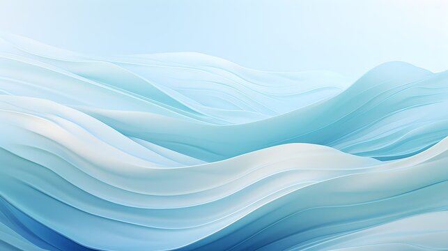 Dynamic smooth light blue wavy 3d abstract background wallpaper, ai generated