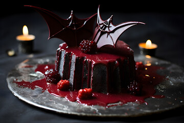 Spooky Halloween holiday party dessert for trick or treat, Sweet creepy candy cake, Sweetest day and Halloween treats