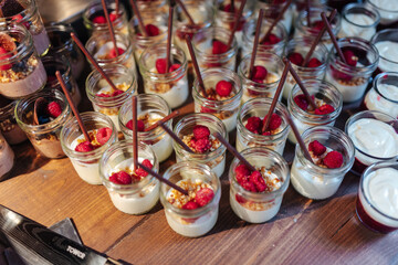 Delicious dessert buffet at a wedding reception