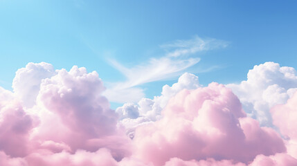 blue sky with pink clouds
