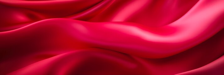 Obraz premium Silky Fashion Background. Abstract Liquid Waves of Grunge Silk Texture. Red Cloth Drapes for Elegant Wallpaper Design.