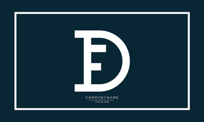 DF or FD Alphabet Letters Logo Monogram