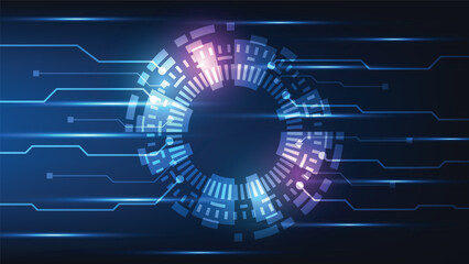 Hi tech circle digital HUD screen for modern graphic design. futuristic technology background concept