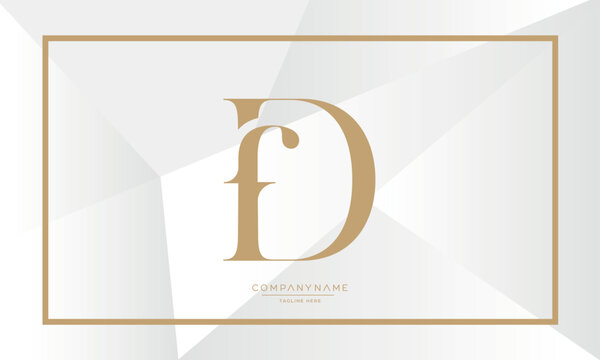DF or FD Alphabet Letters Logo Monogram