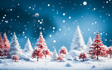 christmas tree with snow minimal design concept.