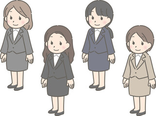 スーツを着た若い女性（スカート）