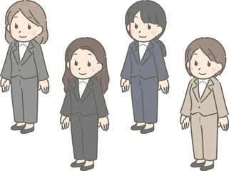 スーツを着た若い女性（パンツ）