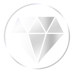 silver diamond circle frame icon