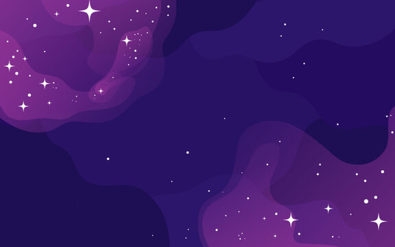 Fototapeta Vector space background . Cute flat style template with Stars in Outer space