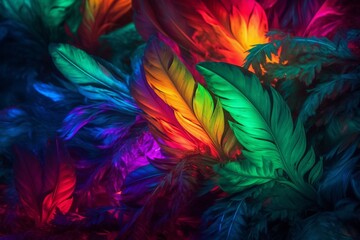 Colorful abstract background with exotic fluorescence. Generative AI