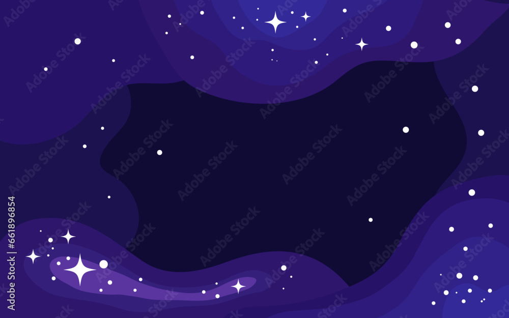 Sticker vector space background . cute flat style template with stars in outer space