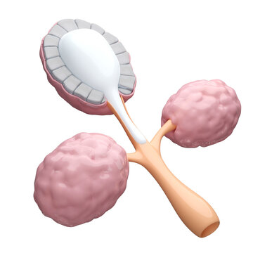 breast alveoli and milk production concept. 3D rendering.