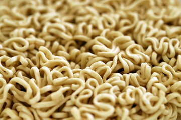 Traditional asian instant noodles texture for background close up