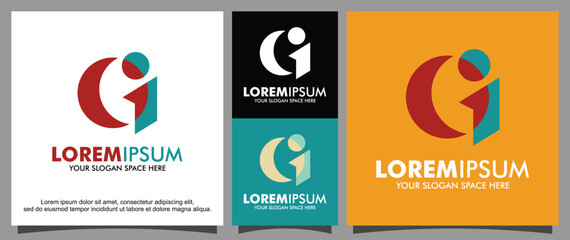 Modern letter G and I logo template
