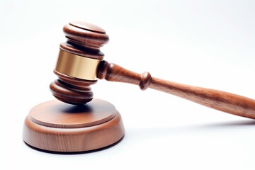 Gavel on white background. Generative AI
