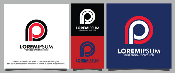 Modern letter P logo template
