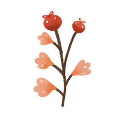 Red bud flower decoration clipart
