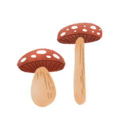 Red mushroom autumn decoration clipart