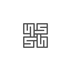 Obraz premium A vector is a number 5 rotated 90 degrees.