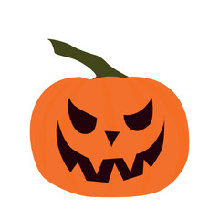Evil Jack O Lantern halloween pumpkin, carved pumpkin, illustration vektor.