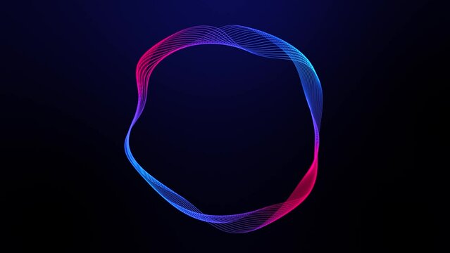 Colourful circle on scale up textures of spectrum on swirl loopanimation background. Music equalizer animation logo wallpaper.