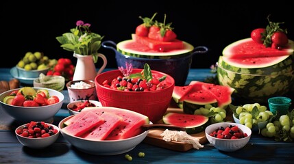 Fototapeta na wymiar watermelon and table decoration
