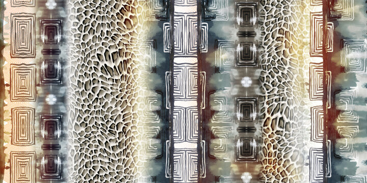 tiger leapord print allover design watercolor pattern background