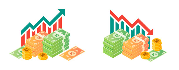 Australian Dollar Value Increase and Declining Illustrations