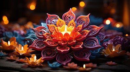 A Lotto flower candle illustration for meditation or prayer.