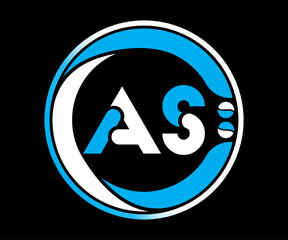 AS letter logo design with a circle shape AS Logo design with unique and simple design.